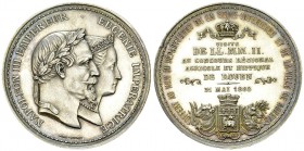 Napoléon III./Eugénie, AR Médaille, Concours Hippique Rouen 1868 

France, second Empire. Napoléon III/Eugénie . AR Médaille (43 mm, 33.98 g). Conco...