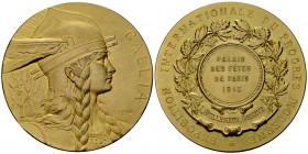 Paris, Vergoldete AE Medaille 1913

France, Paris. Vergoldete AE Medaille (59 mm, 87.16 g), auf die Exposition internationale du progrès moderne. Vo...