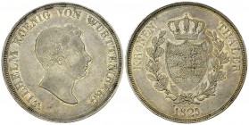 Württemberg, AR Kronentaler 1825 

 Württemberg, Herzogtum, seit 1806 Königreich. Wilhelm I. (1816-1864). AR Kronentaler 1825 (39 mm, 29.36 g).
AKS...