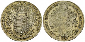 Maria Theresia AR Taler 1780, Kremnitz 

Hungary. Maria Theresia (1740-1780). AR Taler 1780 B/SK-PD (42 mm, 27.99 g), Kremnitz.
Dav. 1133.

Fein ...