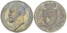 Johann II., AR 2 Kronen 1915 

Liechtenstein, Fürstentum. Johann II. (1858-1929). AR 2 Kronen 1915 (27 mm, 10.02 g).
KM Y3.

Fast unzirkuliert.