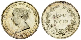 Maria II., AR 100 Reis 1853, FDC 

Portugal. Maria II. AR 100 Reis 1853 (20 mm, 2.97 g), Lisbon.
KM 488.

FDC.