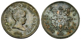 Isabella II., CU Maravedi 1842

Spain. Isabella II. (1833-1868). CU 1 Maravedi 1842 (17 mm, 1.94 g). Aqueduct.
KM 525.3.

Some deposits, otherwis...