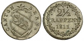 Bern, BI 2 1/2 Rappen 1811 

 Bern, Kanton. BI 2 1/2 Rappen 1811 (18 mm, 1.09 g).
HMZ 2-238a.

Fast FDC.