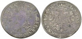 Genf, AR Halbtaler 1623 

Schweiz. Genf, Stadt. AR Halbtaler 1623 (36 mm, 14.18 g). 
Av. GENEVA CIVITAS 1623, Wappen.
Rv. POST TENEBRAS LUX R G, G...