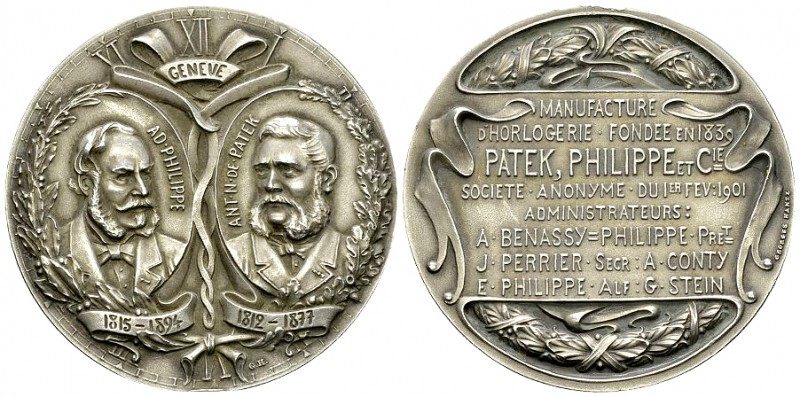 Genf, AR Medaille 1901 auf Patek und Philippe 

 Genf, Schweiz. AR Medaille 19...