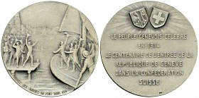 Genf, AR Medaille 1914, selten 

 Schweiz, Genf. AR Medaille 1914 (45 mm, 39.99 g), auf die Hundertjahrfeier des Beitritts zur Eidgenossenschaft.
...