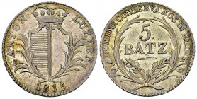 Luzern, AR 5 Batzen 1815

Luzern, Kanton . AR 5 Batzen 1815 (25 mm, 4.19 g).
HMZ 2-671e.

Vorzüglich.