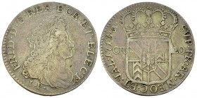 Neuchâtel, Friedrich I., AR 20 Kreuzer 1713 

Neuchâtel, Schweiz. Friedrich I. von Preussen (1707-1713). AR 20 Kreuzer 1713 (25 mm, 4.75 g).
HMZ 2-...