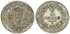 St. Gallen, AR 5 Batzen 1813

St. Gallen, Kanton . AR 5 Batzen 1813 (26 mm, 4.26 g).
HMZ 2-914f.

Sehr schön.