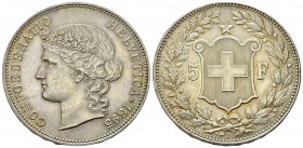 Schweiz, AR 5 Franken 1895 B, selten 

 Schweiz, Eidgenossenschaft. AR 5 Franken 1895 B (25.01 g), Mzst. Bern.
 HMZ 2-1198g.

Selten. Gutes vorzü...