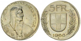 Schweiz, 5 Franken 1968 auf 2 Franken-Rondelle 

 Schweiz, Eidgenossenschaft. Cu-Ni 5 Franken 1968 (28-29 mm, 8.71 g), Fehlprägung auf 2 Franken-Ron...