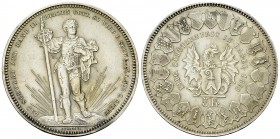 Basel, AR 5 Franken 1879 

 Schweiz, Eidgenossenschaft . AR 5 Franken 1879 (24.91 g). Eidgenössisches Schützenfest in Basel.
HMZ 2-1343l.

Vorzüg...