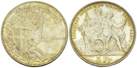 Lugano, AR 5 Franken 1883 

 Schweiz, Eidgenossenschaft. AR 5 Franken 1883 (25.00 g). Tiro federale in Lugano.
HMZ 2-1343n.

Fast FDC.