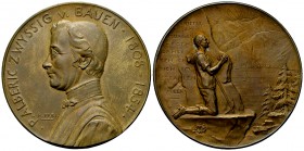 Schweiz, AE Medaille 1899 auf P. Alberic Zwyssig 

 Schweiz, Eidgenossenschaft. AE Medaille 1899 (46 mm, 44.42 g), auf P. Alberic Zwyssig. Von Hans ...