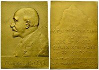 Schweiz, AE Plakette 1937 auf Maurice Lugeon 

 Schweiz, Eidgenossenschaft. AE Plakette 1937 (55 x 39 mm, 61.12 g), auf den Schweizer Geologen Mauri...