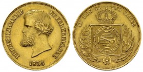 Pedro II AV 10'000 Reis 1854 

Brazil. Pedro II. (1831-1889). AV 10000 Reis 1854 (8.91 g), Rio.
KM 467.

Extremely fine.