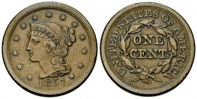 USA CU Cent 1851 

 USA. CU 1 Cent 1841 (28 mm, 10.60 g).
KM 67.

Very fine to extremely fine.