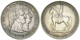 USA AR Lafayette Dollar 1900 

 USA . Commemorative Issues. Lafayette Memorial. AR Dollar 1900 (38 mm, 26.73 g).
KM 118.

Nicely toned. Small scr...