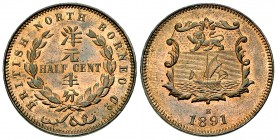 British North Borneo CU 1/2 Cent 1891

British North Borneo, Protectorate . CU 1/2 Cent 1891 (23 mm, 4.62 g).
KM 1.

Uncirculated.