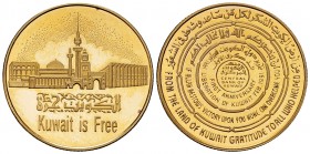 Kuwait AV 50 Dinars 1991 

 Kuwait . AV 50 Dinars 1991 (16.88 g). Kuwait is free - first anniversary of liberation.
KM X16.

In original box. Pro...