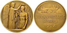 Paris 1924, Olympic Games AE Participant's Medal 

 France. The VIII Olympiad, Paris 1924 . AE Participant’s Medal (55 mm, 74.58 g). By Raoul Bénard...