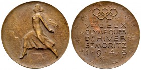 St. Moritz 1948, Olympic Games AE Participant's Medal 

 Switzerland. The V. Olympiad, St. Moritz 1948. AE Participant's Medal (40 mm, 25.31 g). By ...