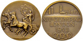 London 1948, Olympic Games AE Participant's Medal 

 Great Britain. The XIV Olympiad, London 1948 . AE Participant's Medal (51 mm, 60.32 g). By Sir ...