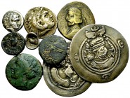 Lot of 9 Greek coins 

Lot of 9 (nine) Greek coins, 6 AR and 3 AE.

Fine/very fine. (9)

Lot sold as is, no returns.