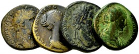 Lot of 4 Roman imperial AE sestertii

Lot of 4 (four) Roman Imperial AE Sestertii, 2nd only: Antoninus Pius, Faustina II, Commodus and Lucilla.

F...