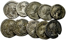 Lot of 10 Roman imperial AR denarii

Lot of ten (10) Roman Imperial AR denarii: Septimius Severus (2), Iulia Domna (2), Caracalla (4), Geta (1), and...