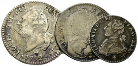 France, Lot of 3 AR coins 

 France . Lot of 3 (three) AR coins: 

20 Sols 1728
12 Sols 1780
30 Sols 1792.

Fine to very fine.
