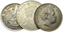 Lot of 3 modern AR coins 

Lot of 3 (three) AR coins:

Chile, Peso 1882
Ethiopia, Birr
Portugal, 1000 Reis 1899.

Very fine/extremely fine. (3...