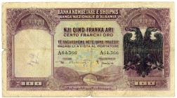 ALBANIEN, Banka Kombëtare e Shqipnis, 100 Franka Ari ND (1939). Italien Occupation.
IV
Pick 5