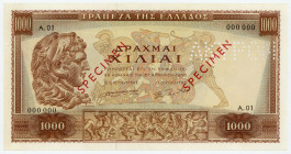 GRIECHENLAND, Bank of Greece, 1000 Drachmai 16.4.1956. Specimen.
I/I-
Pick 194S