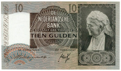 NIEDERLANDE, De Nederlandsche Bank, 10 Gulden 25.6.1940. KN 5AC084903.
I/I-
Pick 53