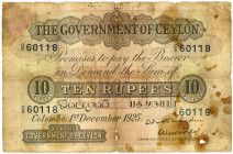 SRI LANKA / CEYLON, Government of Ceylon, 10 Rupees 1.12.1925. Stern fleckig.
VI
Pick 12c