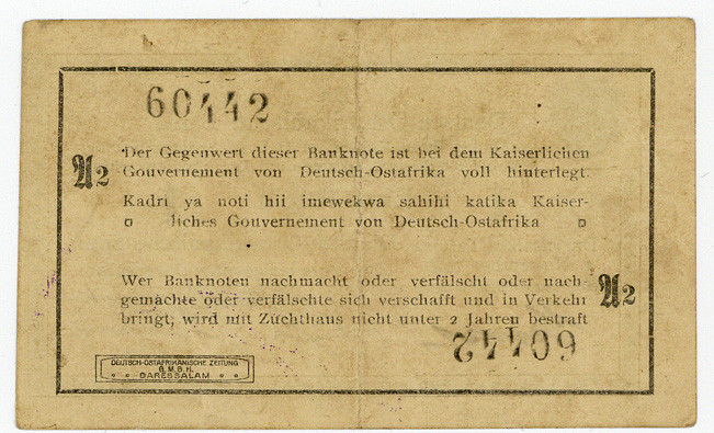 DEUTSCHE KOLONIEN, Deutsch-Ost-Afrika, 1905-1917, 1 Rupie 1.11.1915, Interims-Ba...