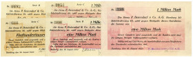 HAMBURG, Hamburg, P.Beiersdorf & Co.AG. 500.000 Mark 20.8.1923(2x); 1 Million Mark 16.8.1923; 20.8.1923(2x). 5 Scheine.
I-II-
LSK 83c,d; e
