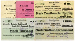 SACHSEN, Ebersbach, Commerz- und Privatbank. 500.000 Mark 13.08.1923; Kundenschecks Hermann Wünsches Erben AG 500.000 Mark 17.08.1923, 1 Millionen Mar...