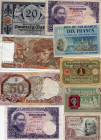 SAMMLUNGEN / LOTS, Kleine Sammlung in einer Zigarrenkiste, meist Notgeld, aber auch deutsche Banknoten und Weltbanknoten.