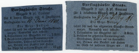 DOKUMENTE, Barsinghausen. Wegegeld zu 1 Ggr 4 Pf. Courant und zu 8 Pf. Courant 1841. Rs.leichte Papieranhaftungen sonst Erh. I.
I-