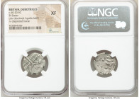 BRITAIN. Durotriges. Ca. 60-20 BC. AR stater (20mm, 1h). NGC XF. Badbury Rings type. Devolved head of Apollo right / Disjointed horse left with pellet...