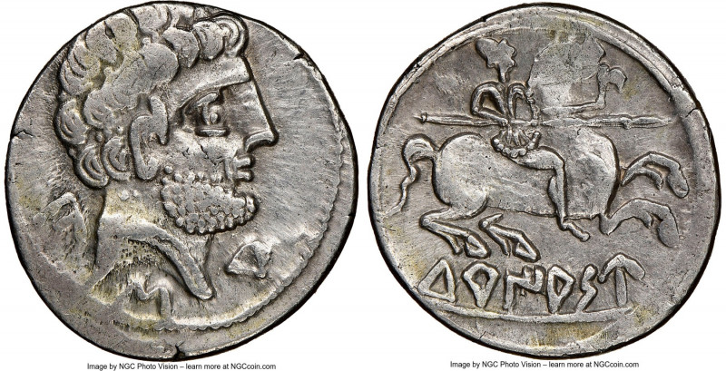 SPAIN. Turiaso (Zaragoza). Ca. 2nd-1st centuries BC. AR denarius (19mm, 1h). NGC...