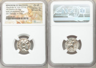 MACEDONIAN KINGDOM. Alexander III the Great (336-323 BC). AR drachm (18mm, 4.19 gm, 12h). NGC Choice VF 5/5 - 4/5. Early posthumous issue of Colophon,...