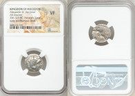 MACEDONIAN KINGDOM. Alexander III the Great (336-323 BC). AR drachm (17mm, 3h). NGC VF. Posthumous issue of Colophon, ca. 310-301 BC. Head of Heracles...