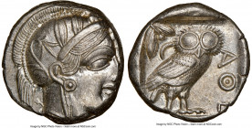 ATTICA. Athens. Ca. 440-404 BC. AR tetradrachm (24mm, 17.19 gm, 11h). NGC MS 3/5 - 5/5. Mid-mass coinage issue. Head of Athena right, wearing crested ...