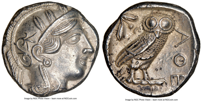 ATTICA. Athens. Ca. 440-404 BC. AR tetradrachm (24mm, 17.19 gm, 8h). NGC Choice ...