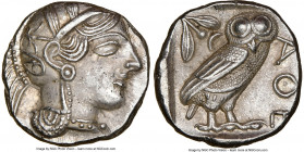 ATTICA. Athens. Ca. 440-404 BC. AR tetradrachm (24mm, 17.19 gm, 9h). NGC Choice AU 4/5 - 4/5. Mid-mass coinage issue. Head of Athena right, wearing cr...