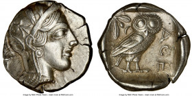 ATTICA. Athens. Ca. 440-404 BC. AR tetradrachm (25mm, 17.16 gm, 2h). NGC AU 5/5 - 4/5. Mid-mass coinage issue. Head of Athena right, wearing crested A...
